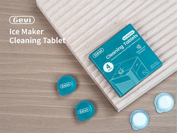 Gevi Ice Machine Cleaner Maker Descaler, Organic Citric Acid Cleaner for Universal Countertop Ice Machines (4 Uses, Tablet)