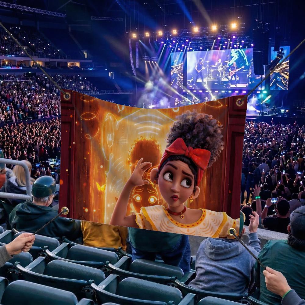 E-Encanto CARTOON Flags Multi Size Atmosphere Flag, Cheerleading Hand Pulled Banner, Portable Outdoor Event Flag & Wall Decor for Sports, Parties, Home and Room Decoration