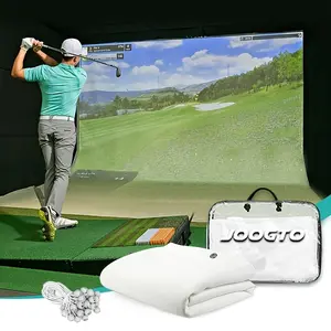 Golf simulator impact screen: 7mm thickened golf impact screen, suitable for indoor/home/garage training - Ultra HD 10-foot impact screen with 32 grommets, available in 5 sizes.