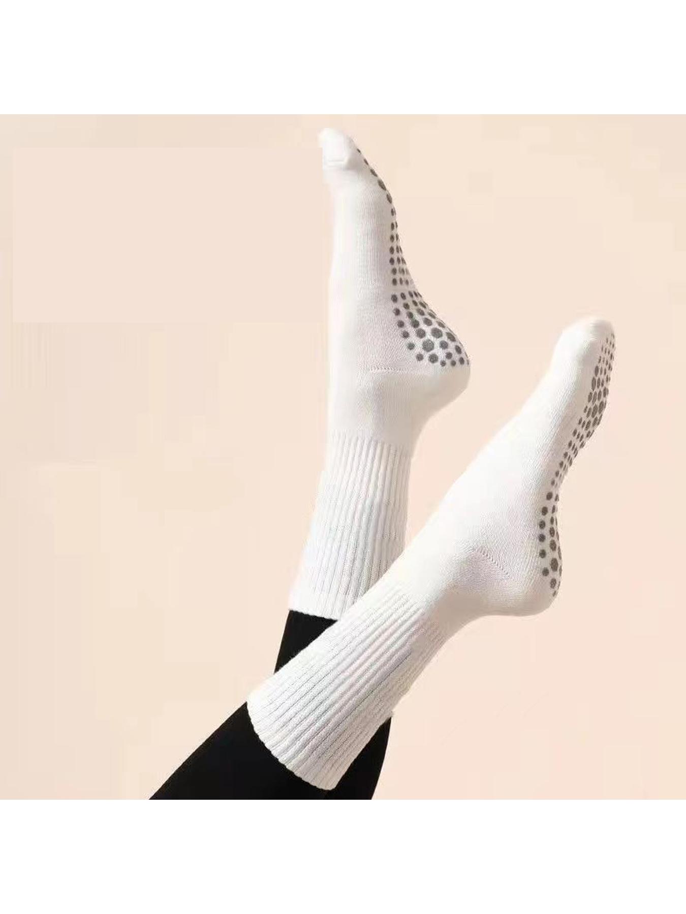 6pairs Women's casual yoga tube socks with silicone anti slip Pilates socks at the bottom, high-end sense, solid color, extended stacking socks, Slouch Socks, Sports Fit Socks, Athletic Socks, Sock Packs
