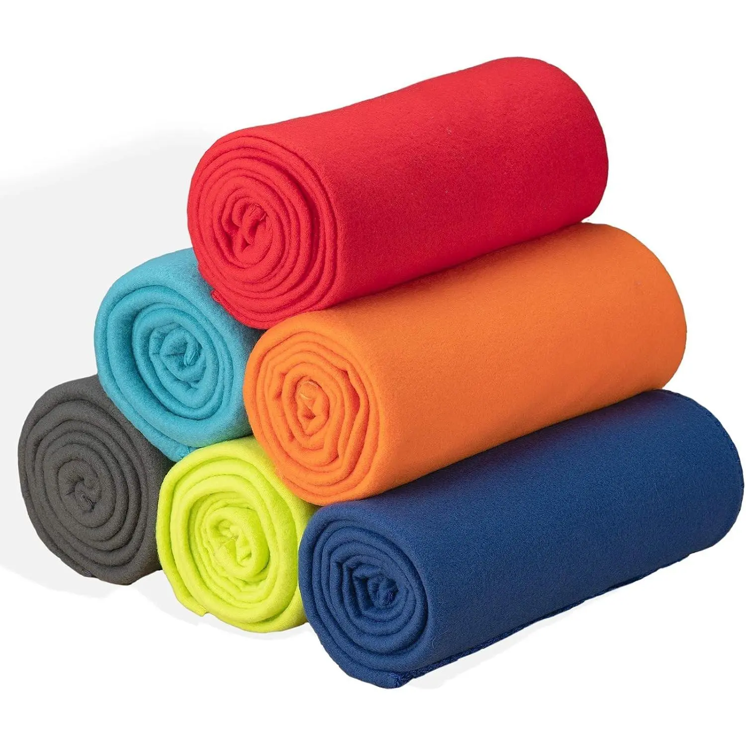 Bulk Pack of 6 Cozy Fleece Throw Blankets 50x60, Warm Soft Lightweight Breathable Pet-Friendly for Bed Sofa Decor Kids Wedding Gifts Camping (Assorted)