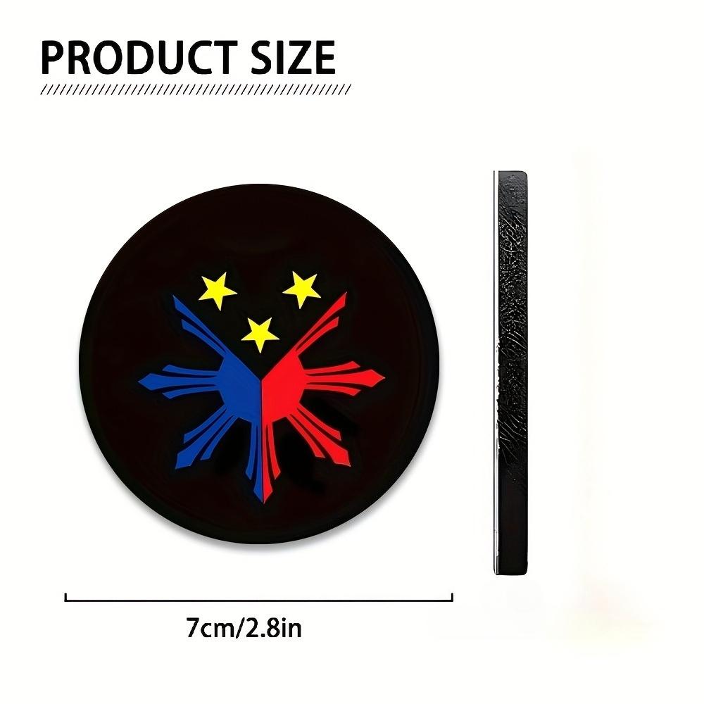 Set of 2 Philippine Sun And Stars Car Cup Holder Coasters - Non-Slip, Easy-To-Clean Rubber Inserts for Vehicle Decoration