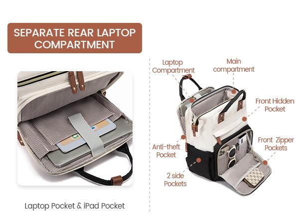 LOVEVOOK TikTokShopBacktoSchool  Laptop Backpack for Women, 15.6'' Waterproof Nurse Bag Teacher Work Backpack Purse for Women, Travel Computer Backpack for College Office Business Ladies