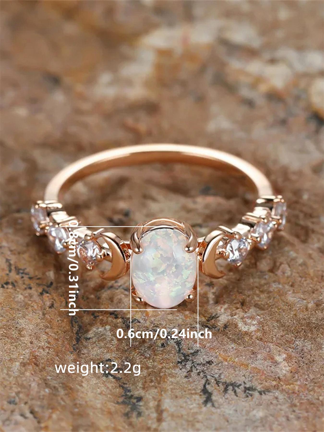 Summer Oval Shaped Artificial Gemstone & Rhinestone Decorated, Oval Halo Ring, Gifts for Her, Wedding & Engagement Jewelry Gift for Women, Wedding Rings