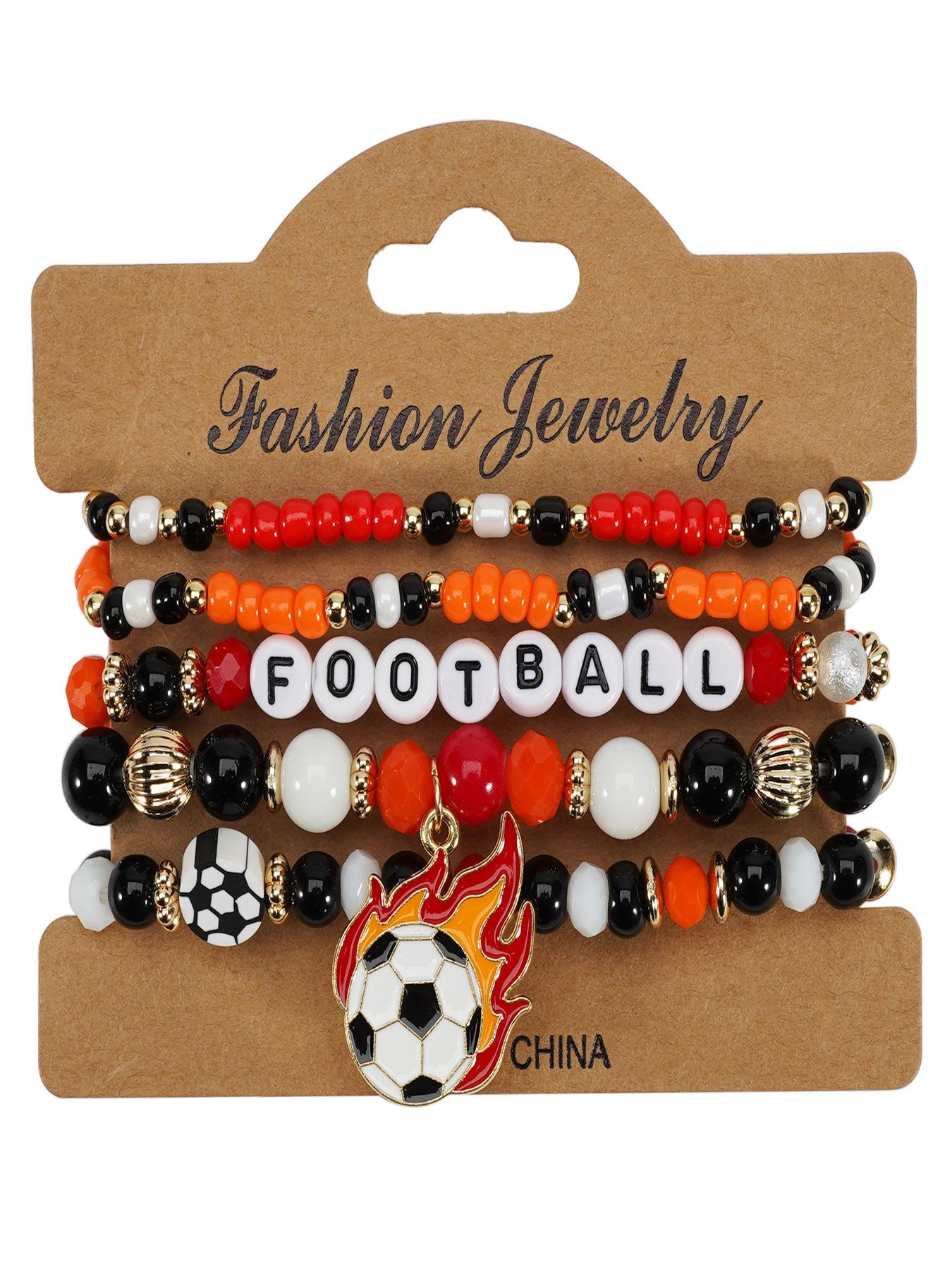 USA-Canada-Mexico World Cup Soccer Bracelet - Unisex Soccer Fan Bracelet with Soccer Shoe-Inspired Beads