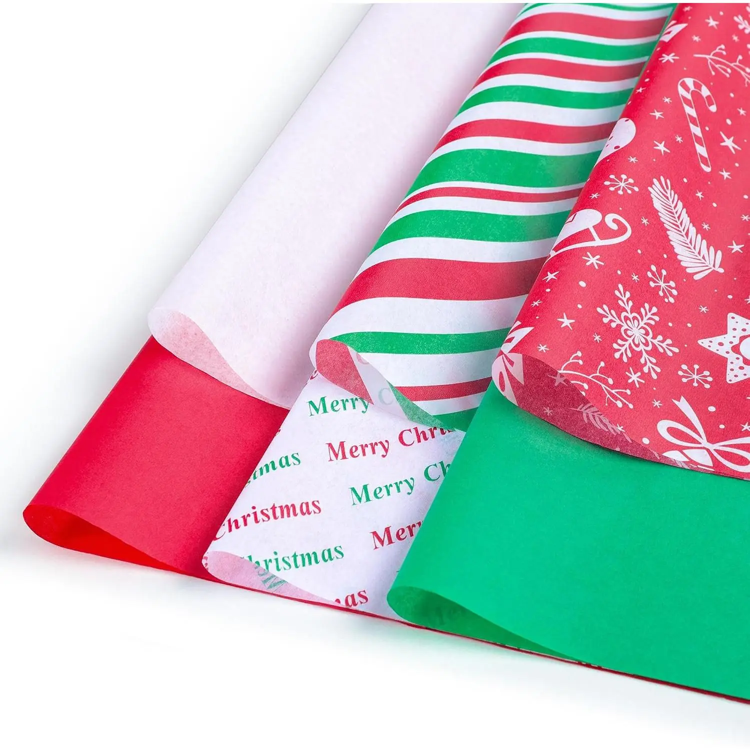 120 Sheets Christmas Tissue Paper for  Bags, 20" X 14" Xmas Holiday Tissue Paper for  Wrapping and DIY  Crafts Party Decor
