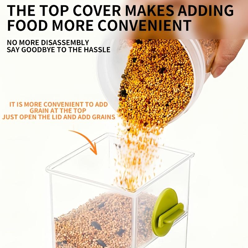 The parrot automatically feeds the chaff separation, tiger skin, Xuanfeng anti-sprinkle, hanging anti-splash and anti-sprinkle integrated feeder food box, which can hold a large capacity of food for 20 days