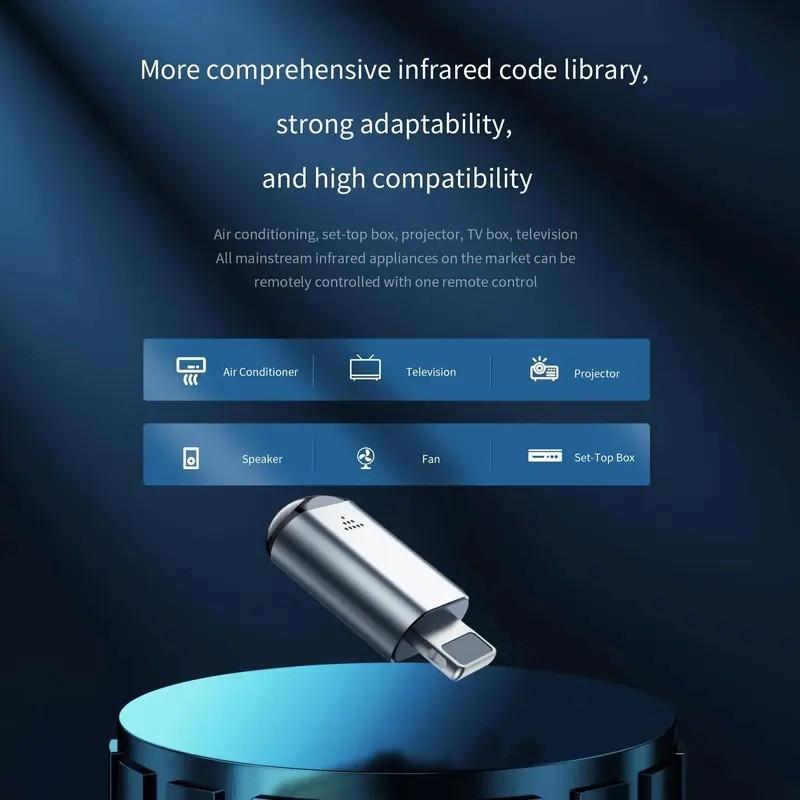 USB Type-C Smart IR Remote Control Adapter, Mini Infrared Transmitter, Universal TV Air Conditioner Adapter, Portable Design, Compact Size, Infrared Transmission