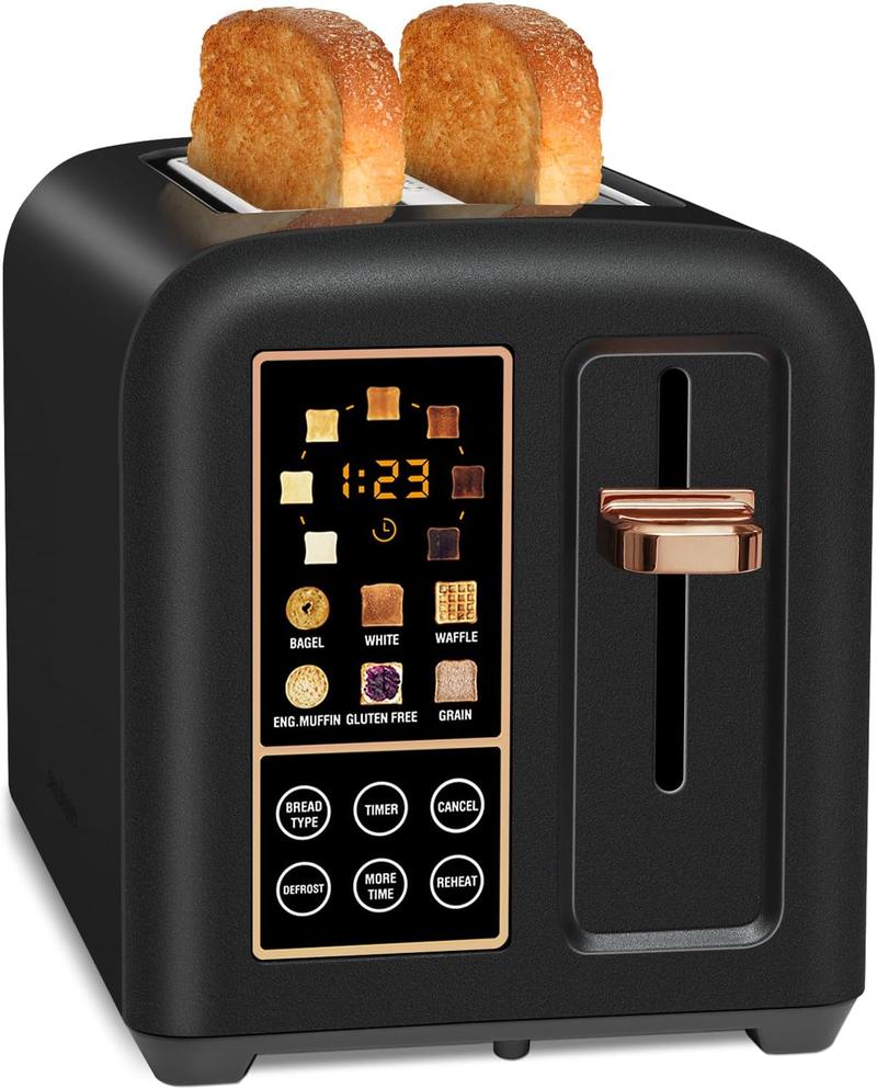 New Full Touch Toaster,Toaster 2 Slice, Stainless Toaster LCD Display&Touch Button, 50% Faster Heating Speed, 1.4'' Wide Slots Toaster, 4 Basic+More Timer Functions, Removable Crumb Tray wide slot kitchen toaster Electric Bread Maker Toasting New Full Touch Toaster,Toaster 2 Slice, Stainless Toaster LCD Display&Touch Button, 50% Faster Heating Speed, 1.4'' Wide Slots Toaster, 4 Basic+More Timer Functions, Removable Crumb Tray wide slot kitchen toaster Electric Bread Maker Toasting