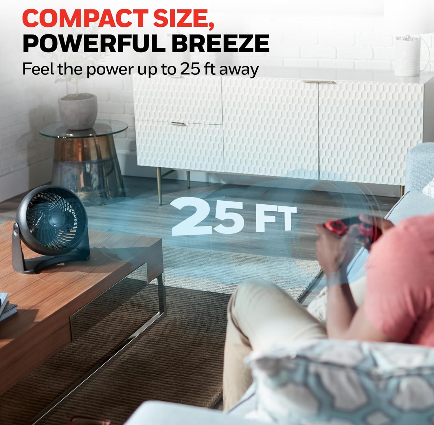 Small Tabletop Fan with 3-Speed Operation, Adjustable Rotatable Head - Quiet, Compact Black Cooling Fan for Home or Office Desk, Desk Cooling Fan