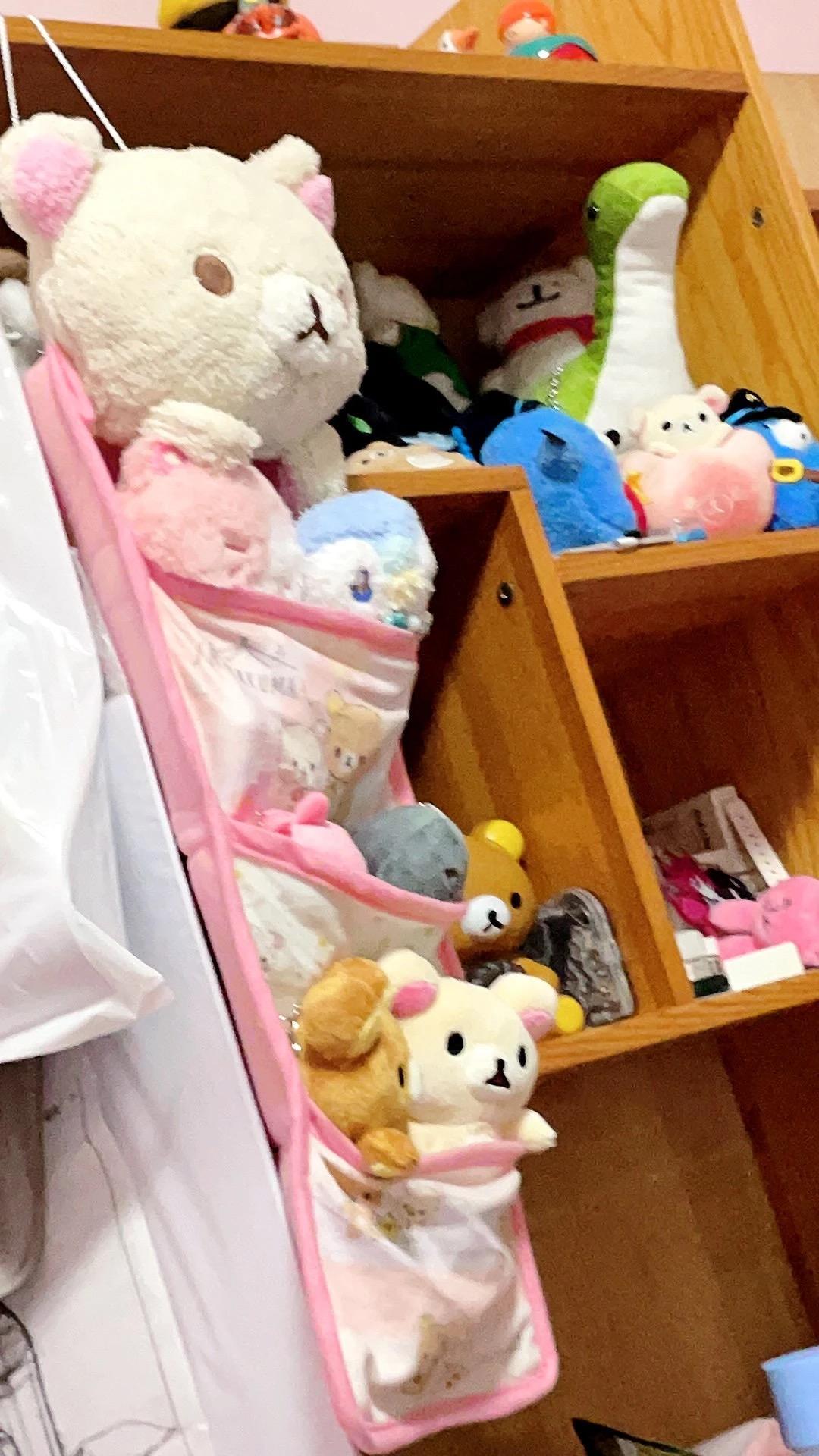 Kawaii Rilakkumas Wall Hanging Storage Bag Cartoon Rilakkumas Bear Door Hanging Bag Large Capacity Sundries Storage Bag Gifts