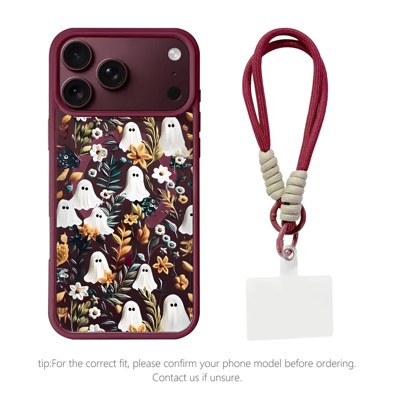 Magnetic Halloween cute ghost Spooky Garden/Flower for iPhone 18 Pro Max 17Pro Max Air 16 15 14Plus 13 12, for Galaxy S25 S24 S23 S22 ,Magnetic Shockproof Drop Protection Durable Wireless Charging Case Gifts for girls/women.HY15