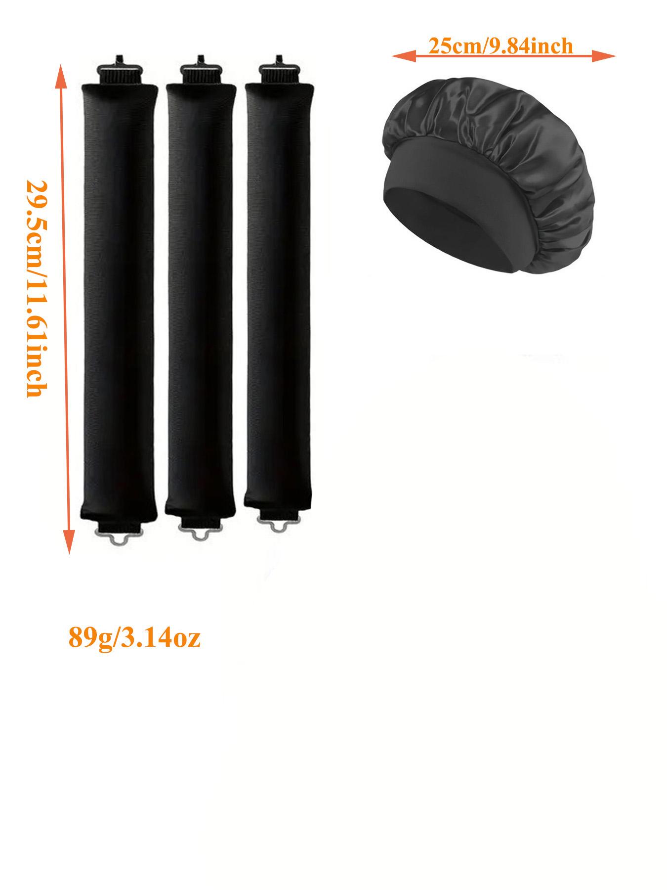 4pcs Curling Hair Set, Satin No-Heat Hair Curlers, Hair Curling Wand And Curling Iron, Suitable For Overnight Use, High Rebound Rubber Filling, Softer And More Durable,Hair Curlers,Curly Hair Brush,Rollers,Curly Hair Products No Damage Brushed Fabric Gift