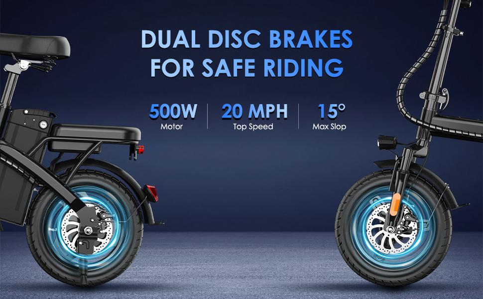 Electric Bike 750Watt Motor, 22MPH 30+ Miles PAS Range Bikes, Folding Ebike 14" Adults Electric Bicycles, 48V12 Removable Battery,  Men's and Women's Adult E-bike,UL 2849 Certified