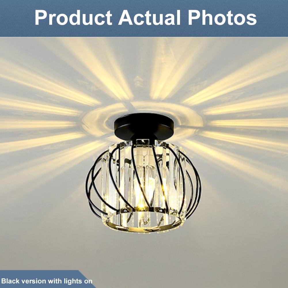 Faux Crystal Ceiling Light, Modern Ceiling Light without Bulb, Semi Embedded Ceiling Light, Suitable for Corridor Entrance Kitchen, Ceiling Light Fixture