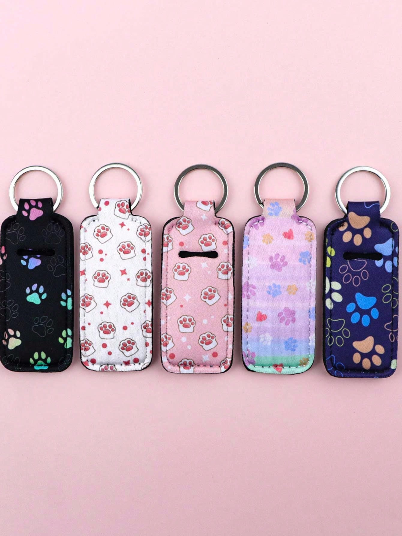 Lipstick storage key chain, with clip, lipstick cover, lipstick bag, portable pocket lipstick tube storage bag, travel accessories, lipstick cover key chain, multi-function accessories