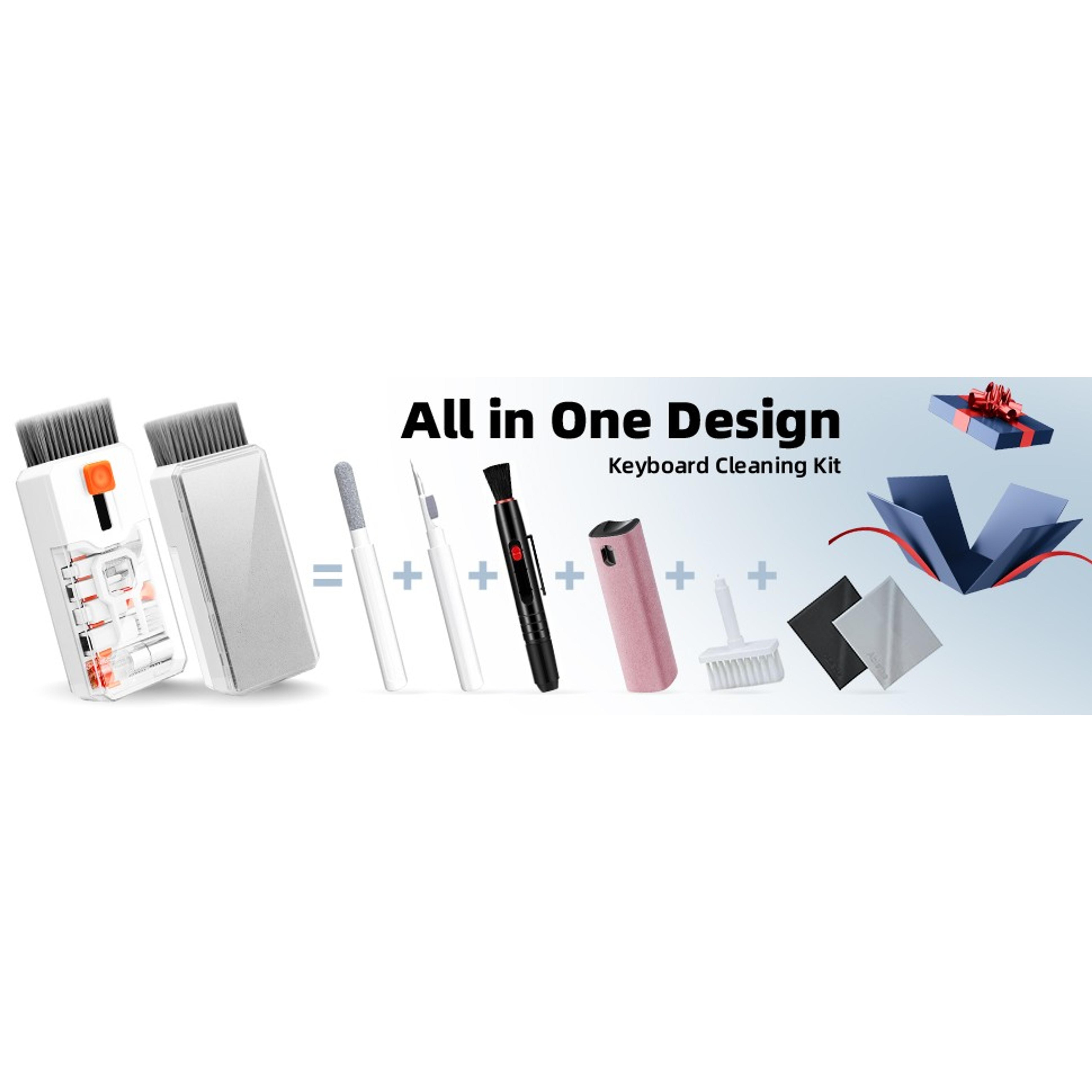 Keyboard Cleaning Kit Laptop Cleaner, All-in-1 Computer Screen Cleaning Brush Tool, Multi-Function PC Accessories Electronic Cleaner Kit Spray for iPhone iPad Macbook Earbud Camera Monitor with Patent