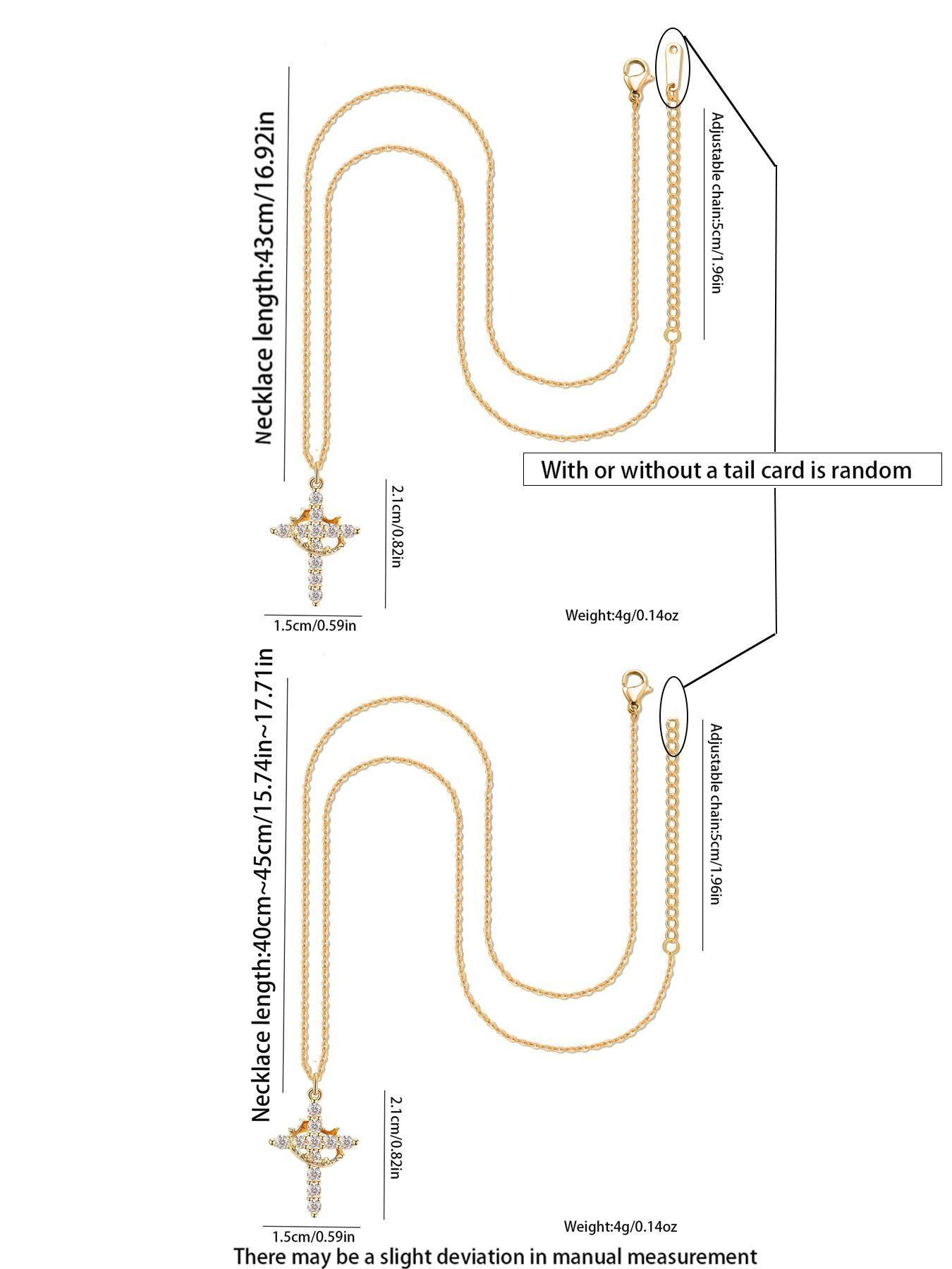 Elegant Rhinestone Cross Pendant Necklace, Fashionable Women's Jewelry, European Style Trendy Accessory, Versatile Lockbone Chain