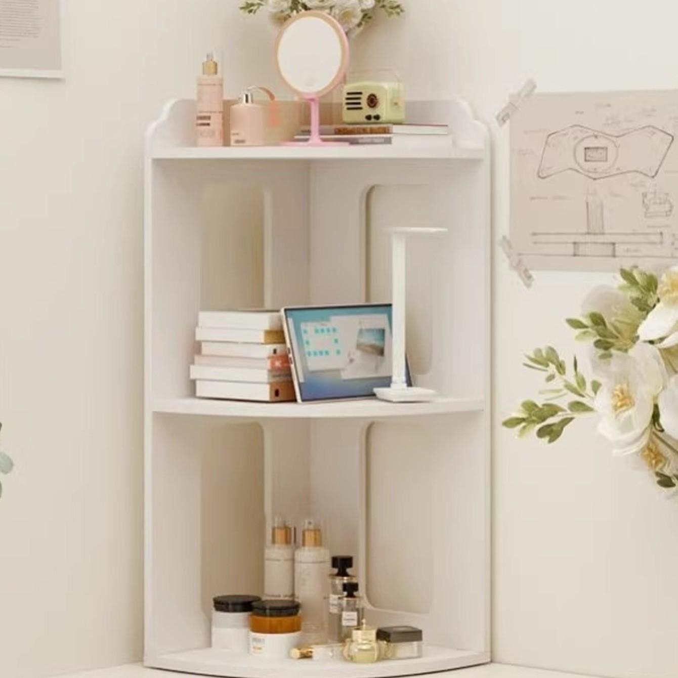 Multi-Layer Corner Shelf, Wall Angle Storage Rack, Desk Standing Bend Corner Shelves, Bedside Dormitory Bookshelf Organizer, Wall Mounted Shelf, Living Room, Decoration Items