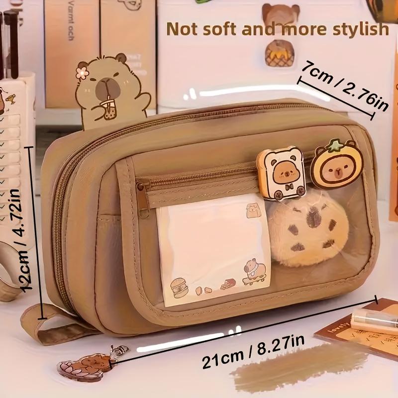 3-Piece Volcano Large Capacity Pencil Case Set, Includes Pencil Case, Doll, Stickers, Perfect for School Supplies & Christmas Gifts