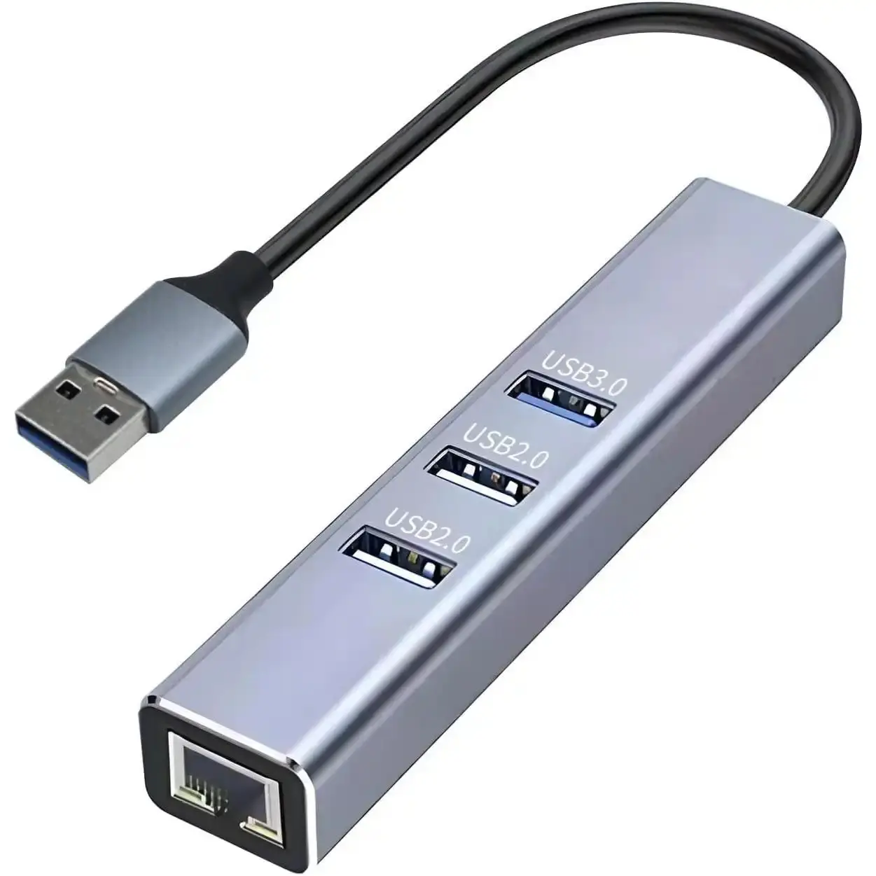 USB to Ethernet Adapter 3-Port USB Hub with RJ45 Ethernet Support Windows, Mac OS, Surface Pro, Linux, Chromebook and More
