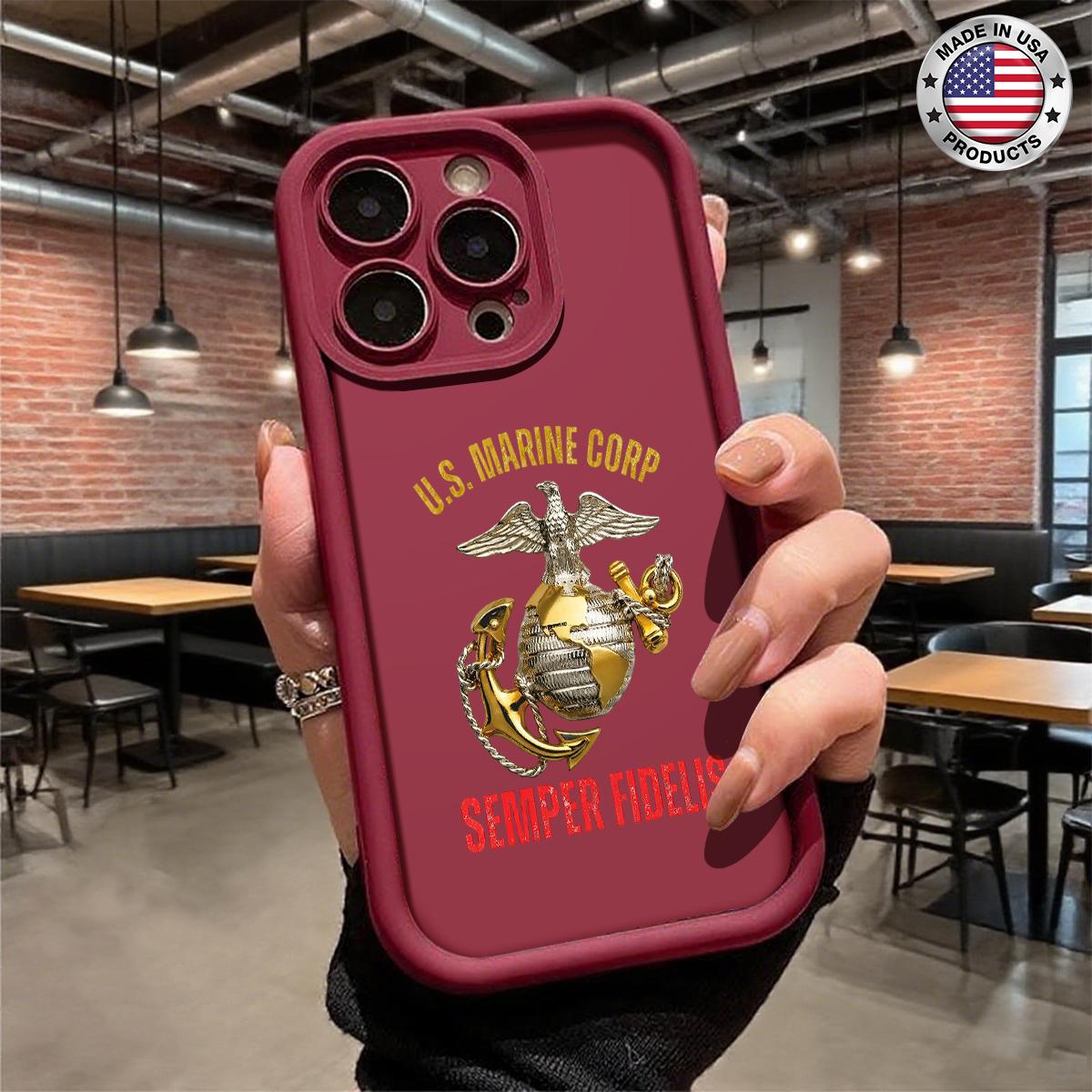 Cool U S Marine Corps Semper Fidelis Emblem Design Case for iPhone 17 16 15 14 Pro Max 13 12 11 XR XS Plus Air Slim Shockproof Anti Drop TPU Cover