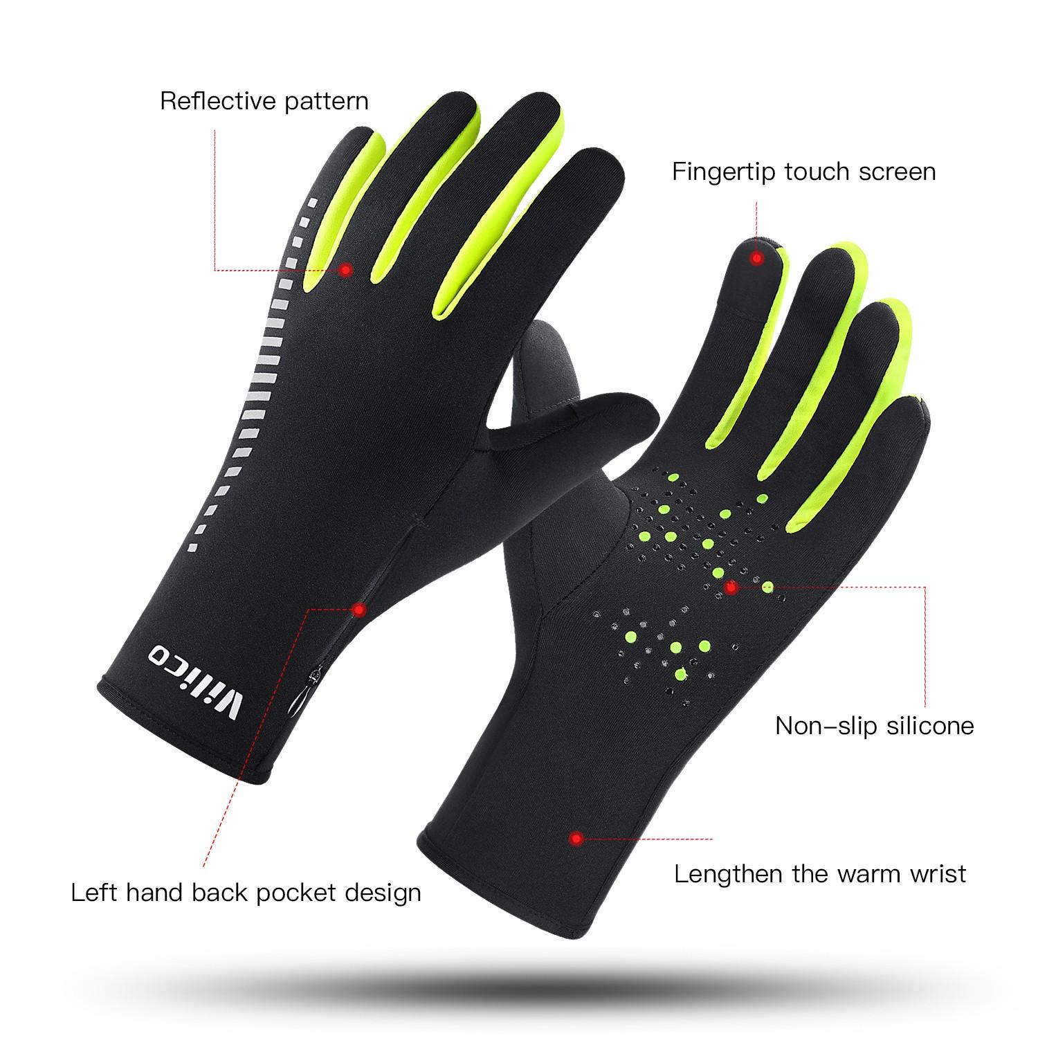 Winter Running Warm Gloves, Windproof Touchscreen Sports Gloves, Lightweight Flexible Non-Slip Palm, Unisex Outdoor Morning Run Cycling Training Gloves