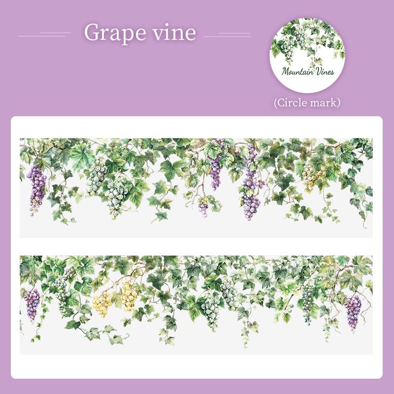 Mountain Vine Theme DIY Scrapbook Stickers Roll, Graphic Decal, Pet Tape Decorative Journal Album, Handmade Craft Supplies for Creative Projects