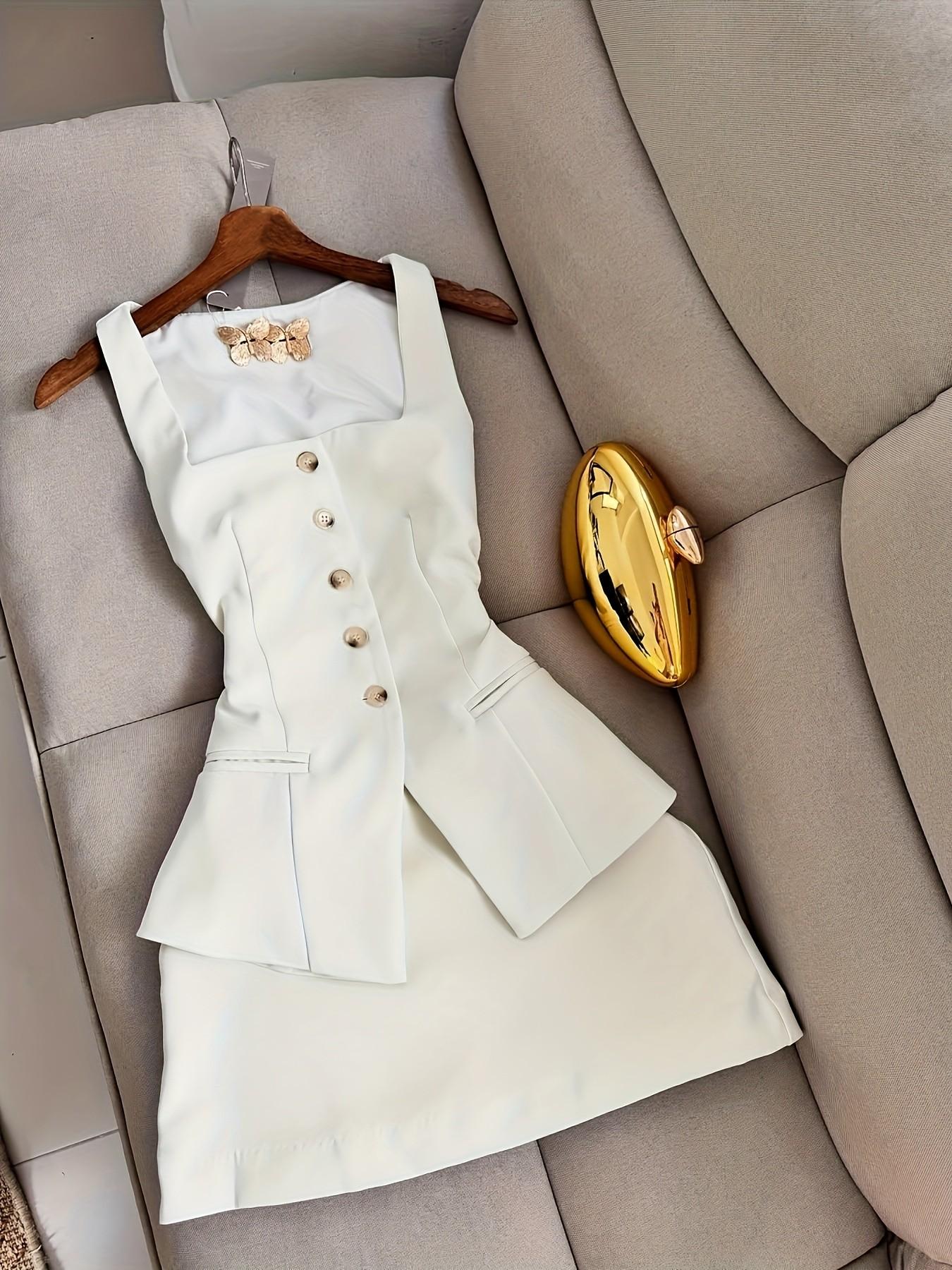 New Women's Short Skirt Two-Piece Set Vest Top Elegant Casual Fashion, Stylish Summer Outfit, Perfect for Daily Wear