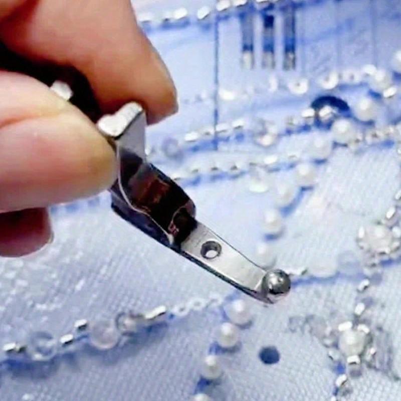 New Full Steel Presser Foot Silver Color Design, Ideal for Wedding Dresses and Sequins, Compatible with Brother Sewing Machines, Sewing Supplies Crafts