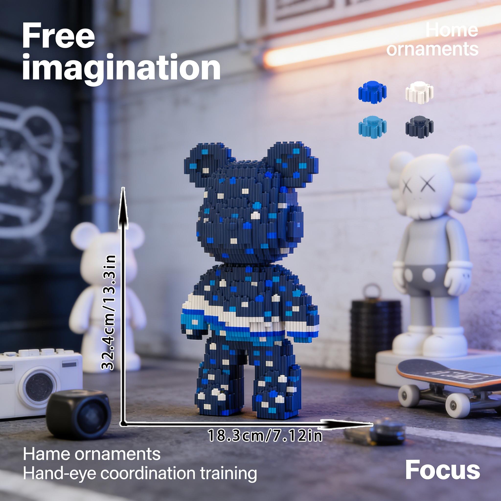 Star Sea Pattern Bear Series Building Blocks Model, 1688pcs, Original Authentic, New 2026 Size, Gift Idea, DIY Craft Decor