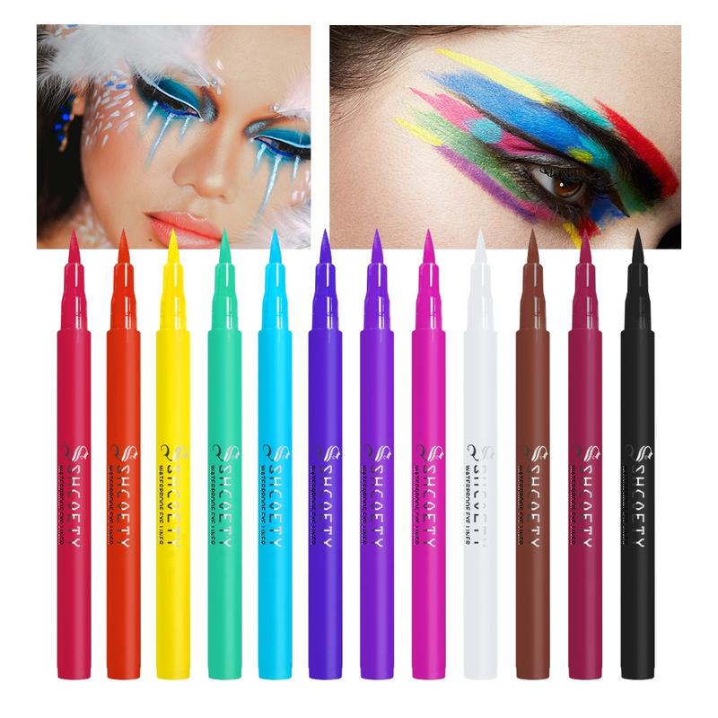 Waterproof Liquid Eyeliner, 12pcs Long Lasting Matte Eyeliner, Quick Drying Eyeliner Pen, Longwear Eye Liner, Professional Daily Makeup Accessories Waterproof Liquid Eyeliner, 12pcs Long Lasting Matte Eyeliner, Quick Drying Eyeliner Pen, Longwear Eye Liner, Professional Daily Makeup Accessories