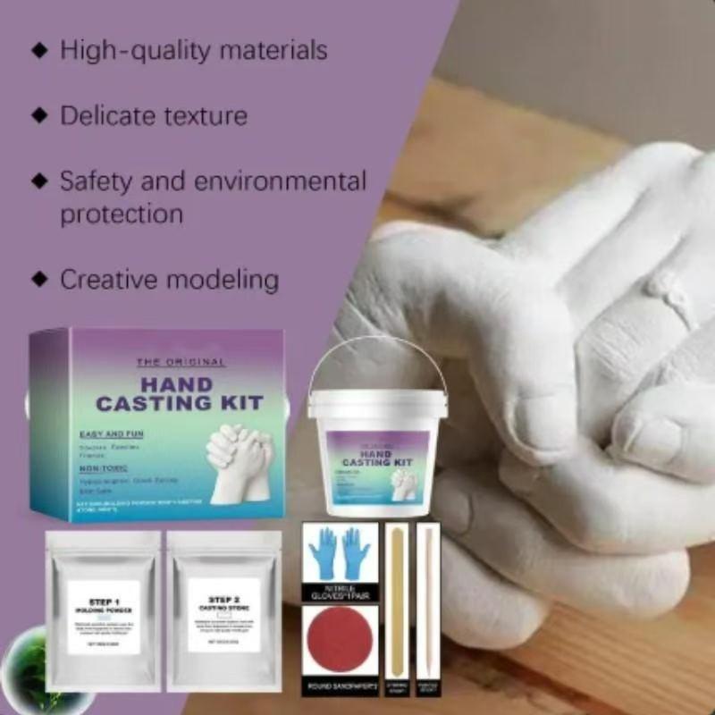 Dowmoo Hand Mold Powder DIY Kit, Clone Powder 3D Model Handprint DIY Souvenir Set, Creative Craft Supplies for Personalized Gifts