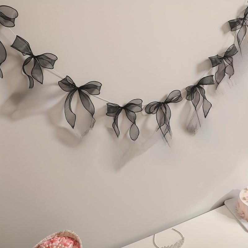 Bow Pull String Birthday Party Decoration, Valentine's Day Wedding Party Background Decor, Banner Festival Gathering Wall Decor