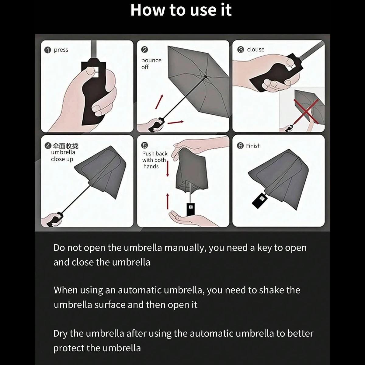 Automatic Foldable Transparent Umbrella, Waterproof Durable Portable, Ideal Gift for Friends, Perfect for Rainy Days