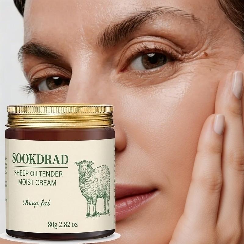 Lamb Oil Moisturizing Cream, Contains Lamb Fat Essence, Soothes Dry Skin, Suitable for All Body, Gentle Formula, 80g, Daily Care