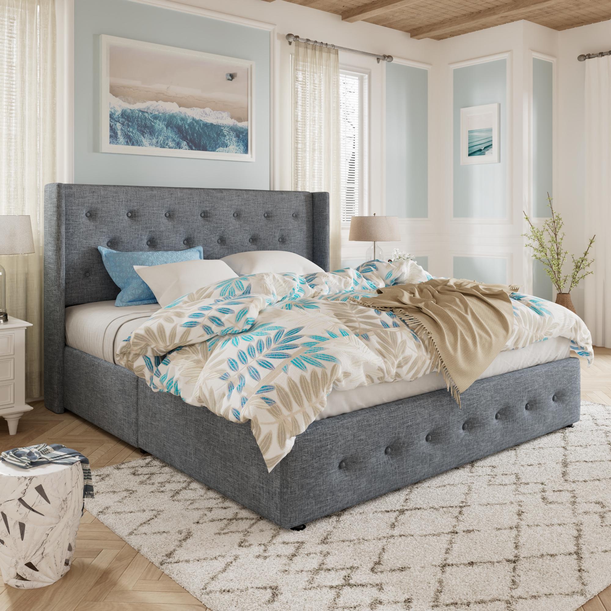 MUTICOR Gas Lift-Up Storage Bed Frame, Linen or Velvet Upholstered Headboard,No Box Spring Needed,Solid Wood Slats,Full/King/Queen Size Bed Frame#TikTokShopBlackFriday #ChristmasGifts MUTICOR Gas Lift-Up Storage Bed Frame, Linen or Velvet Upholstered Headboard,No Box Spring Needed,Solid Wood Slats,Full/King/Queen Size Bed Frame#TikTokShopBlackFriday #ChristmasGifts