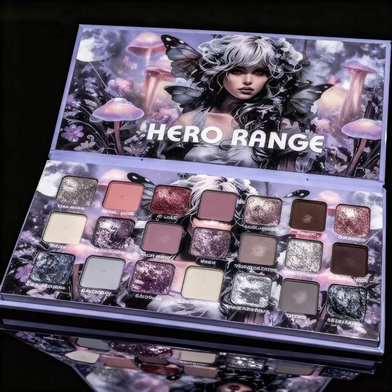HERORANGE Anime Flower Fairy 21-Color Eyeshadow Palette (Sparkling Shimmer +Matte + Metallic) | Beginner-Friendly Everyday Makeup, Perfect Christmas Gift, LongLasting & No Fallout, Waterproof & Easy Removal, Create Stunning Eye Looks Cosmetic。