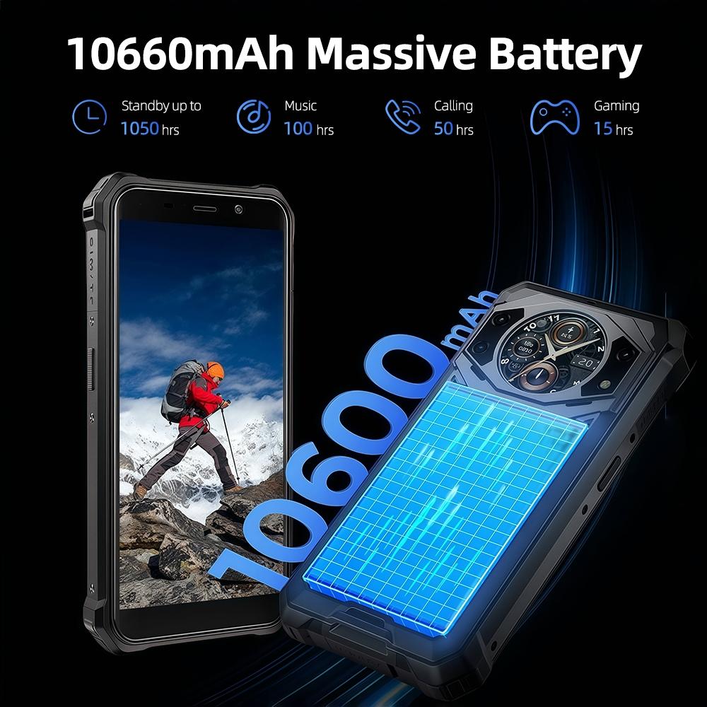 FOSSIBOT F101Pro Rugged Smartphone, 10600mAh Battery Cell Phone, 5.45" Screen, 8GB+7GB RAM, 128GB ROM, 24MP Camera, IP68 Waterproof, Drop-resistance 4G Smart Phone, Cool Gadgets for Men