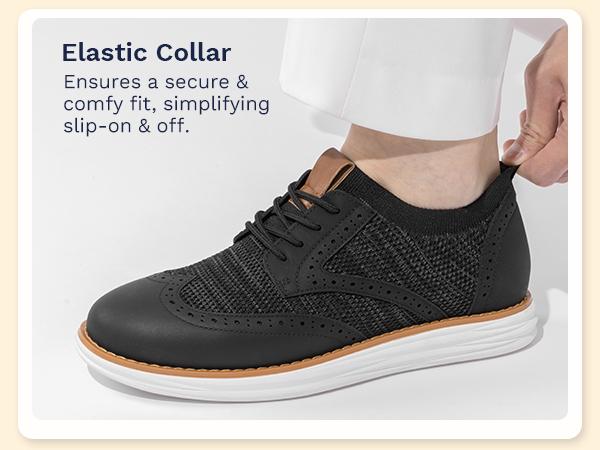 Bruno Marc [KnitFlex Craft+] Men's Breathable Stretchy Knit Upper Wingtip Mesh Oxford Sneakers
