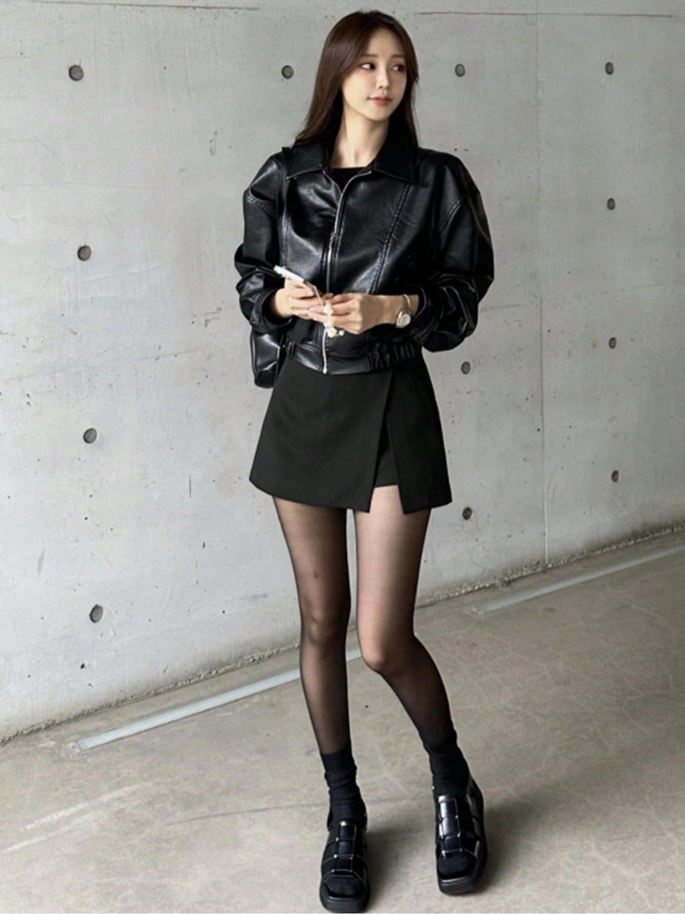 Women's High Waist Slit Skirt with Zipper and Elastic Waistband, All-Season Commuter Daily Casual Wear, Multi-Functional Half-Length Shorts