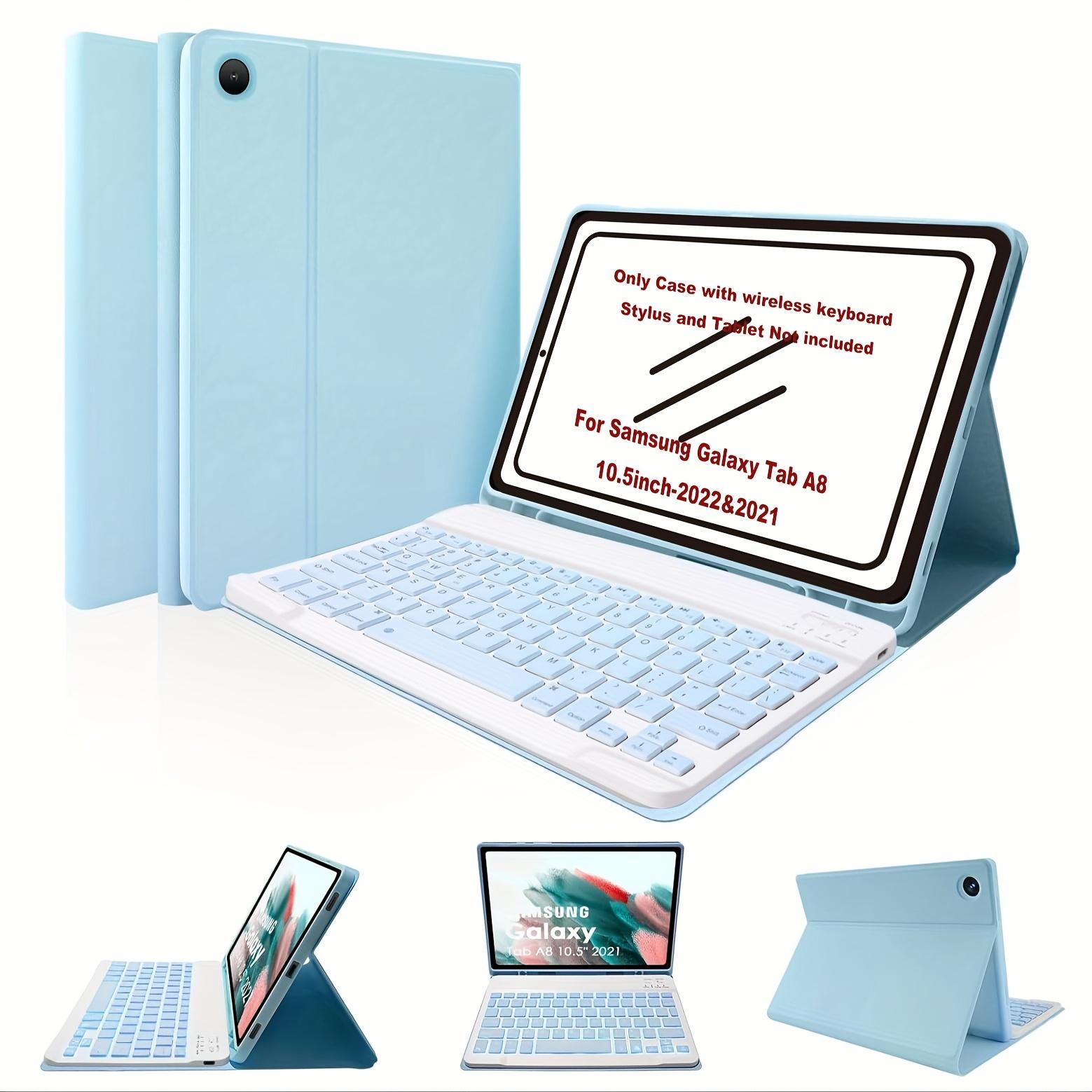 Case for Samsung Galaxy Tab A8 10.5-Inch, Lightweight Vertical Keyboard Cover, Bluetooth-compatible Wireless Keyboard, Protective Cover for Sm-X200/x205/x207