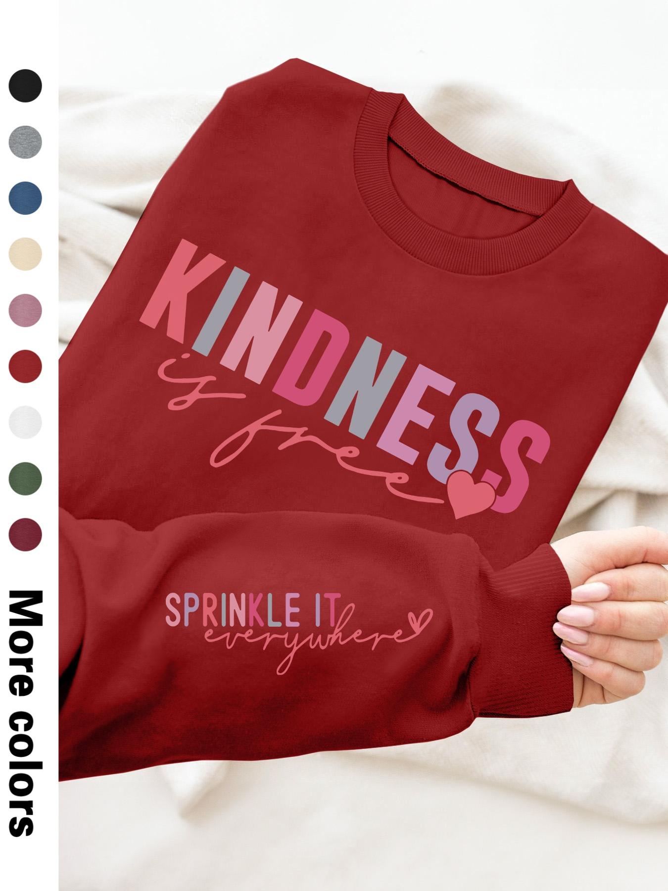 Women's Heart & Letter Print Drop Shoulder Fitted Sweatshirt, Casual Long Sleeve Round Neck Pullover for Fall & Winter, Women's Clothes for Daily Wear, Womenswear