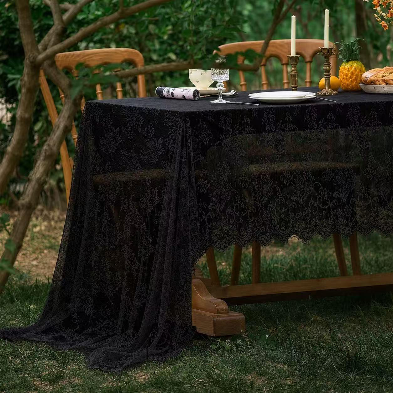 Elegant Lace Tablecloth – Thickened Soft Premium Cotton‑Blend, Autumn Hot‑Selling Style, Breathable Floral Embroidered, Perfect for Autumn Dining, Weddings, Parties, and Home Décor, Multiple Sizes