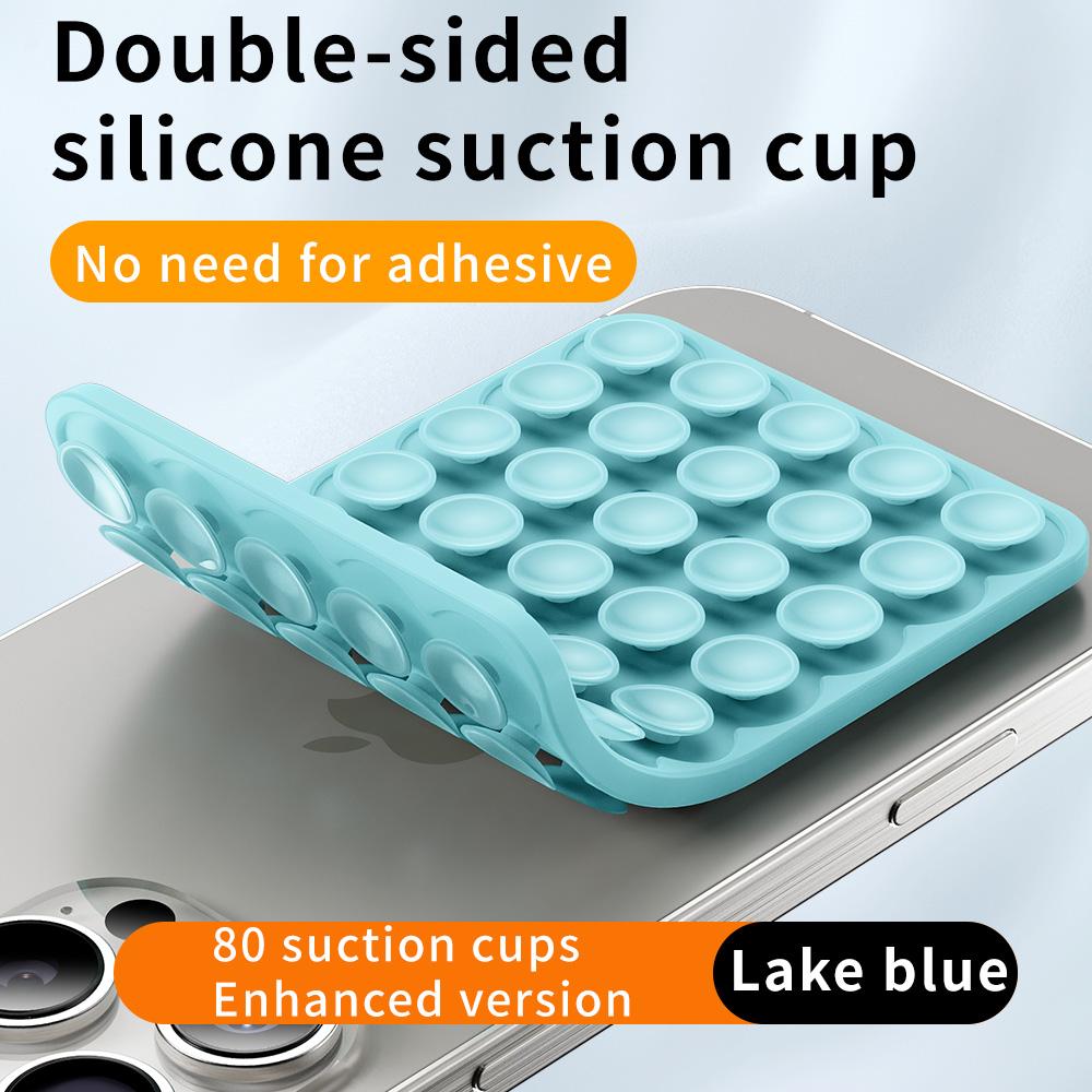 HISTORYOO Silicone Suction Cup Phone Case Mount Sticky Double Sided Phone Grip on Glass Metal Plastic For Phone, For Case, Hands-Free Vacuum Grip Holder for iPhone & Android, Phone Accessory for Selfies and Videos, Removable