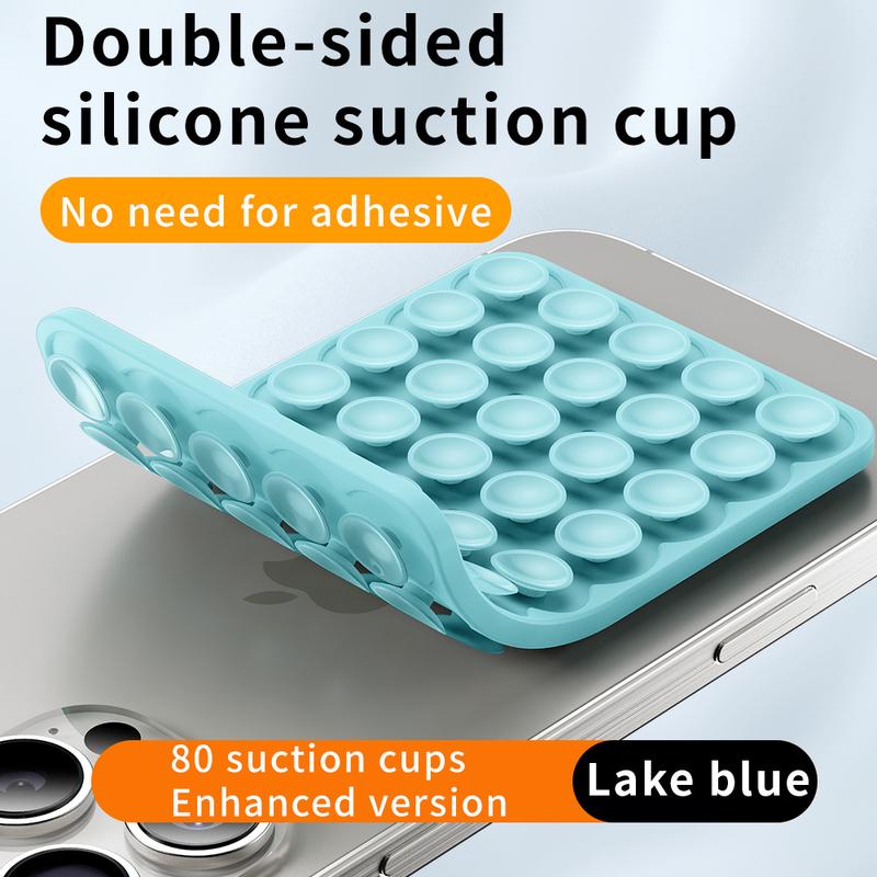 HISTORYOO Silicone Suction Cup Phone Case Mount Sticky Double Sided Phone Grip on Glass Metal Plastic For Phone, For Case, Hands-Free Vacuum Grip Holder for iPhone & Android, Phone Accessory for Selfies and Videos, Removable