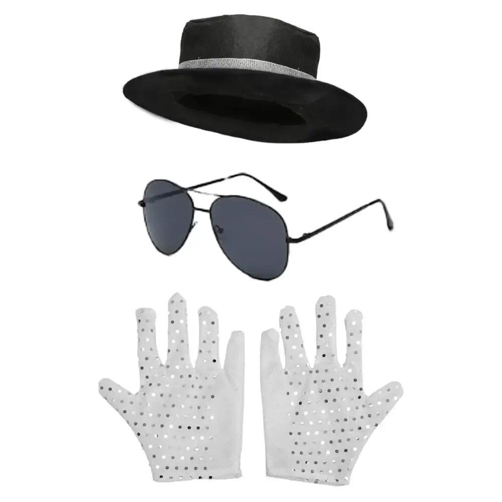 Kids Boy  Billie Jean Cosplay Black Suit Dance Disco Halloween Fancy Dress Up 80s Pop King Costume for Top Pants