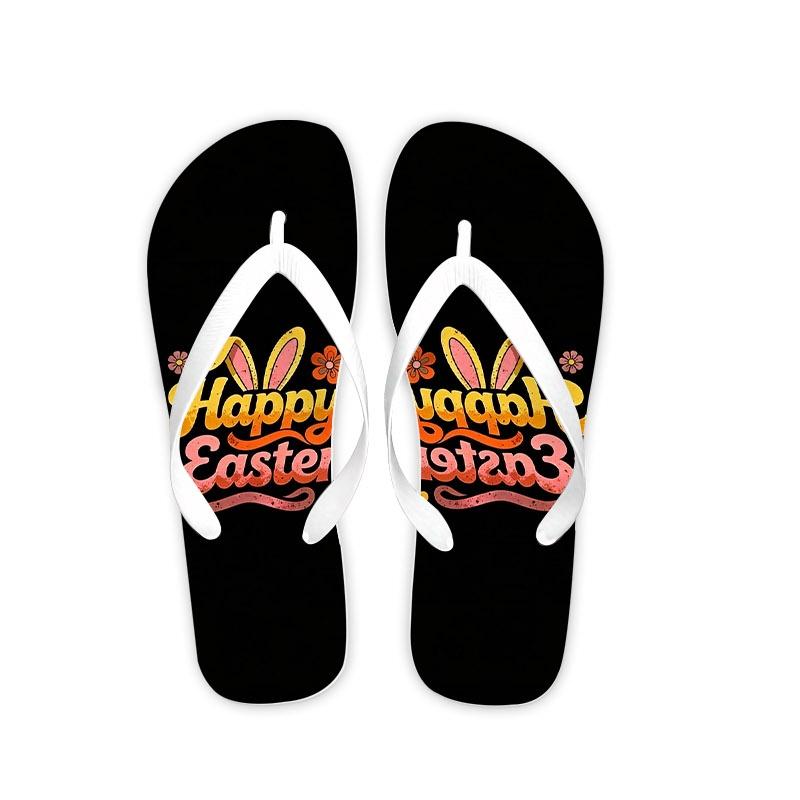 Men's Fashion Flip - Flops, EVA Material, Customizable with Personalized Patterns, Multiple Colors (Including Black/White) & Sizes Available, Suitable for Home & Seaside Outings, All - Season Wear