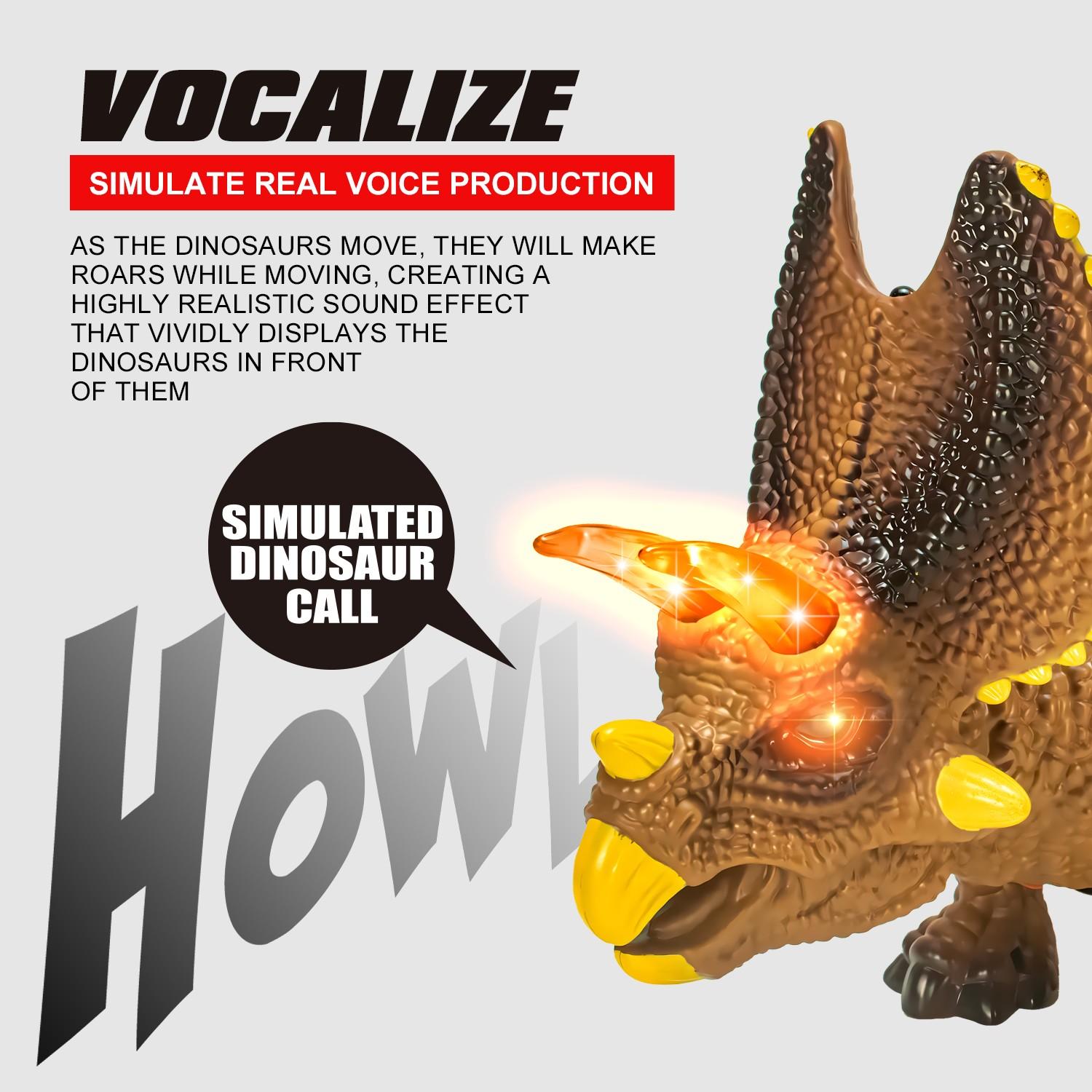 Remote Control Dinosaur Toy, Trike Sound Walking with Lights, Unisex Gift for Boys Ages 3-6, Requires Aa Batteries (not Included)