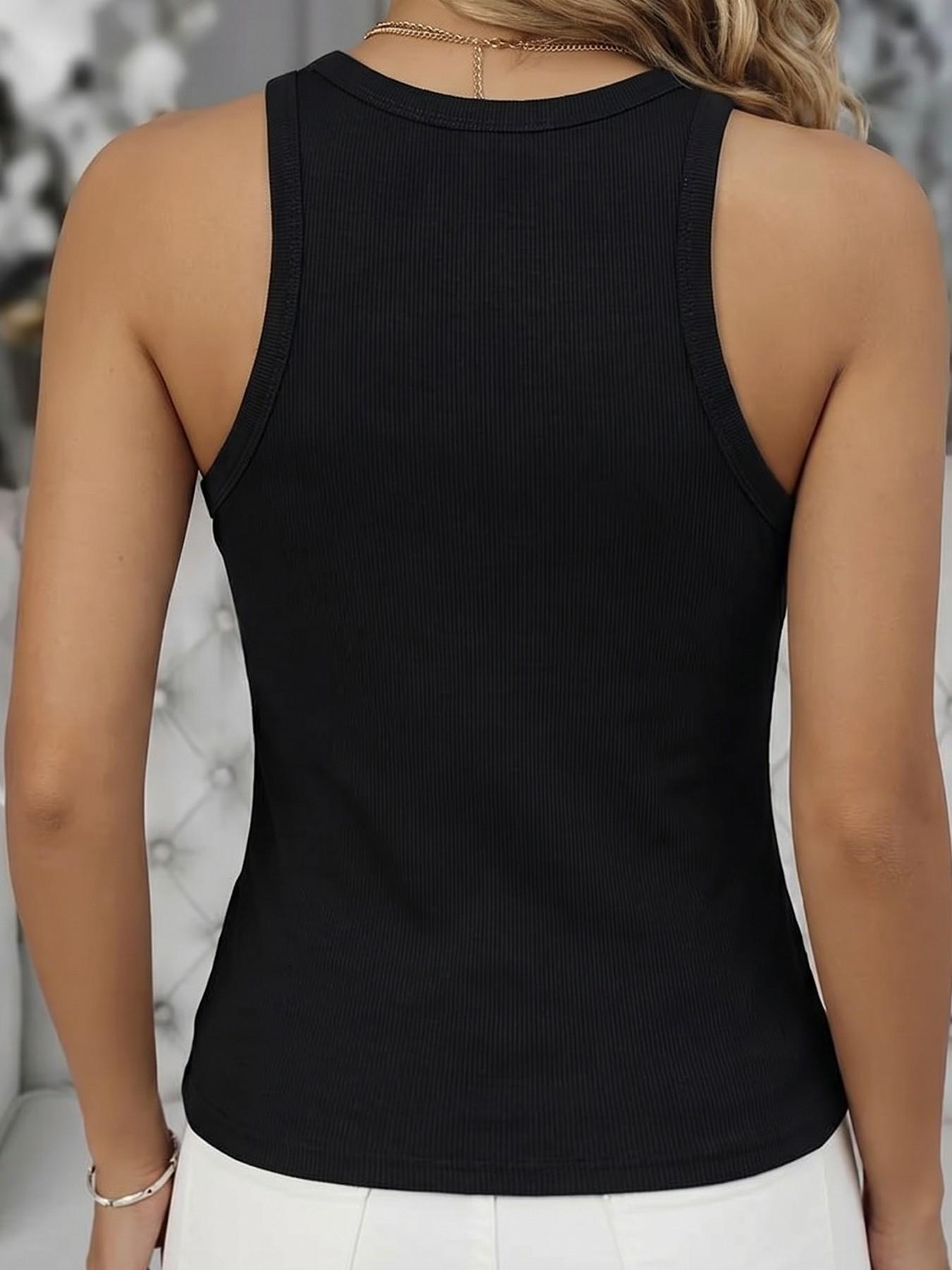 Women's Leopard Print Sequins Crop Tank Top, Casual Soft Sleeveless Round Neck Top for Daily Wear, Ladies Clothes for All Seasons, Casual Fashion Sleeveless Womenswear, Summer Tops
